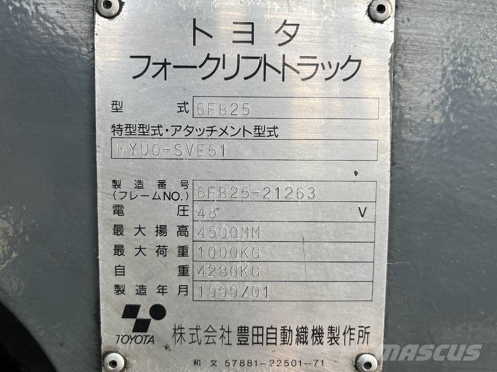 Toyota 6FB25 V-4225 IO Electric forklifts