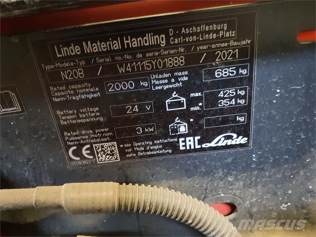 Linde N20B lang Lavtløftende plukketruck