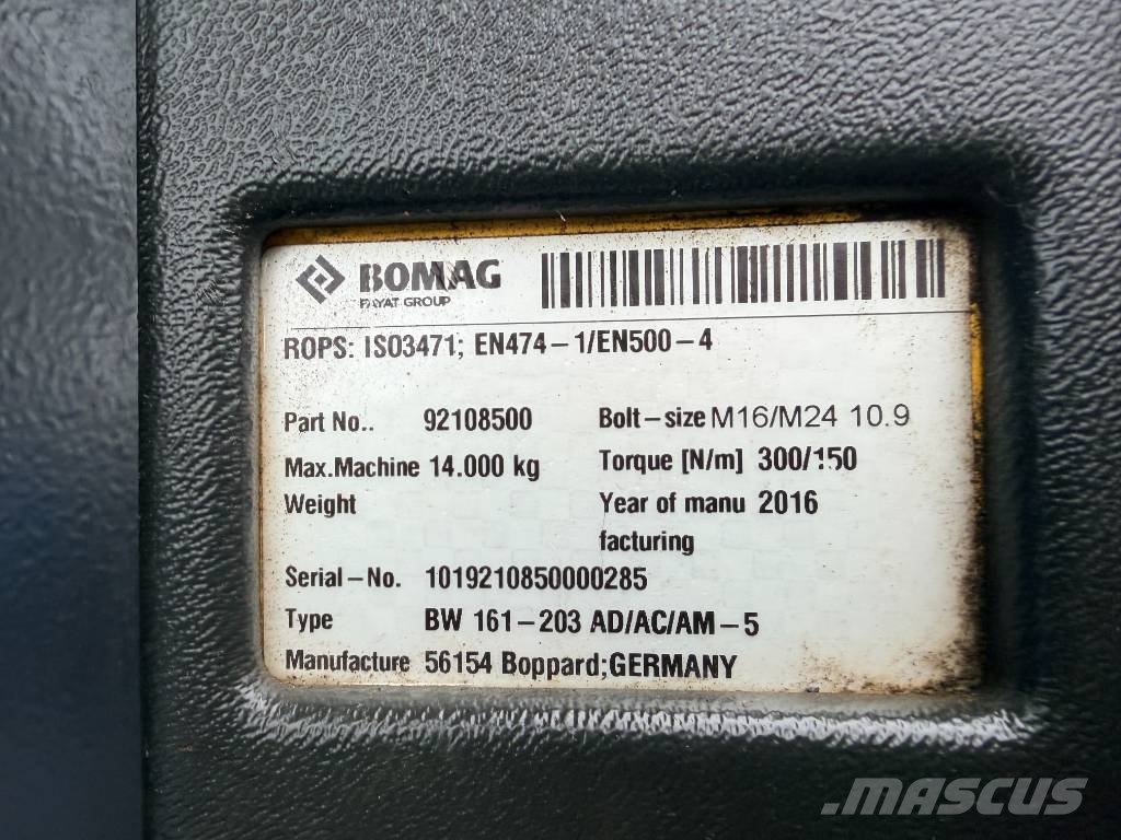 Bomag BW161AD-5 Rulli a doppio tamburo