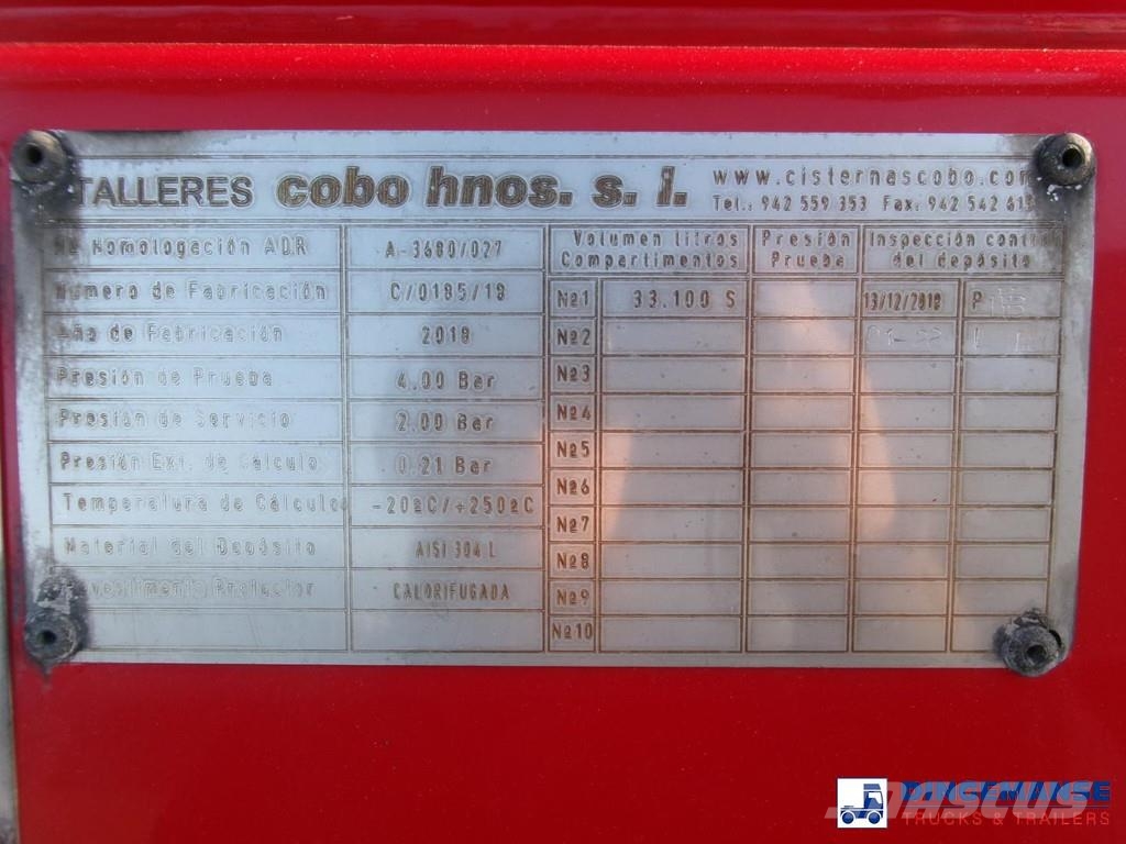 Cobo Bitumen tank inox 34 m3 / 1 comp Semirremolques cisterna