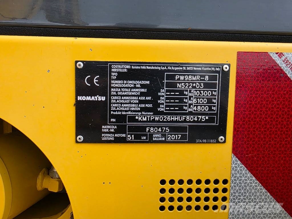 Komatsu PW 98MR-8, 2017 ROK, 5200 MTH, BEZ DPF i ADBLUE Bageri na kotačima