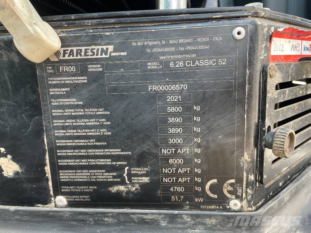 Faresin 6.26 med gafflar, skopa, kranarm Τηλεσκοπικοί ανυψωτές