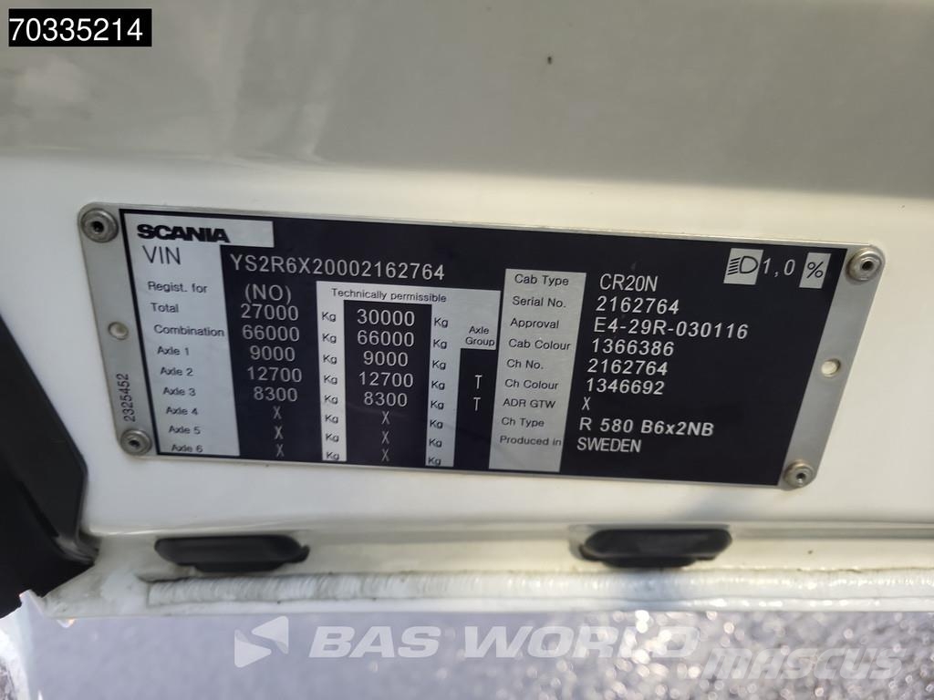 Scania R580 R 6X2 AJK containersystem Lift-Axle Full Air Vrachtwagen met containersysteem