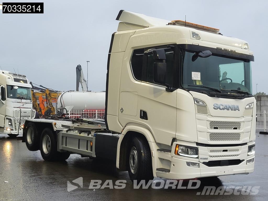 Scania R580 R 6X2 AJK containersystem Lift-Axle Full Air Vrachtwagen met containersysteem
