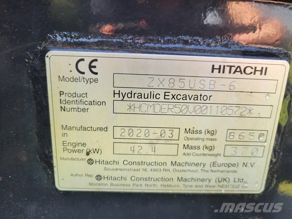 Hitachi ZX 85 US-6 حفارات وسط 7 طن - 12 طن