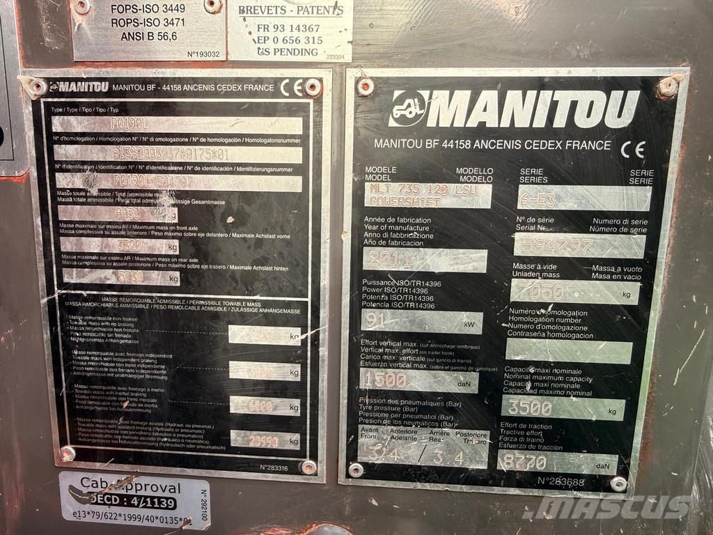 Manitou MLT735 120 LSU Powershift Teleskoplader