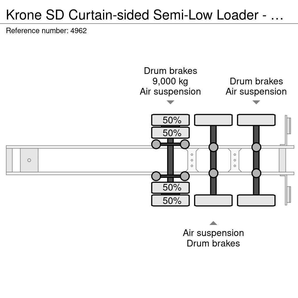 Krone SD Curtain-sided Semi-Low Loader - Pop-up Roof - 3 نصف مقطورة مسطحة منخفضة