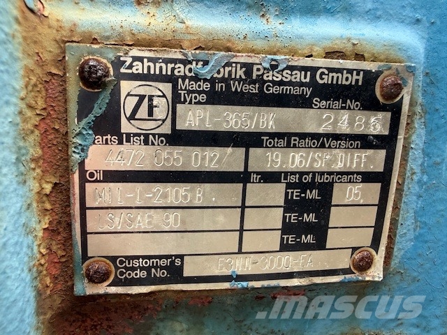 ZF APL 365/BK USED AXLES Mosty, wały i osie