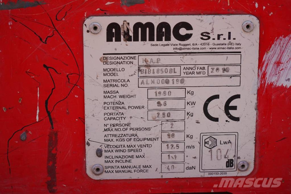 Almacrawler BIBI 850-BL | 2016 رافعات مقصية الشكل