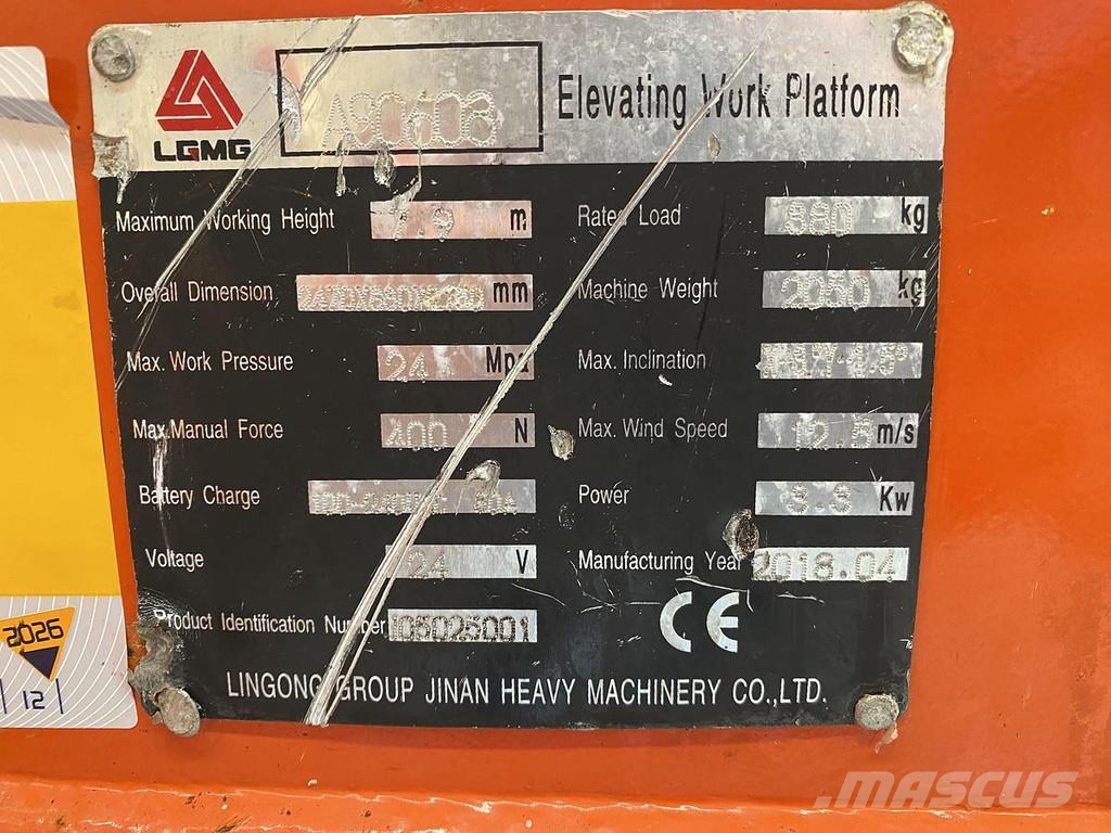 LGMG AS0608, Schaar hoogwerker, 8 meter Autre nacelle élévatrice