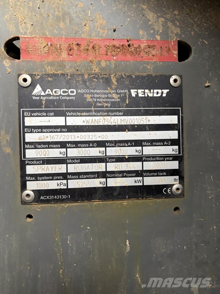 Fendt Rogator 344 견인형 분무기