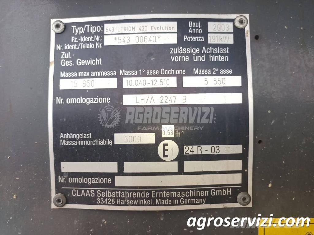 CLAAS Lexion 430 Mietitrebbiatrici