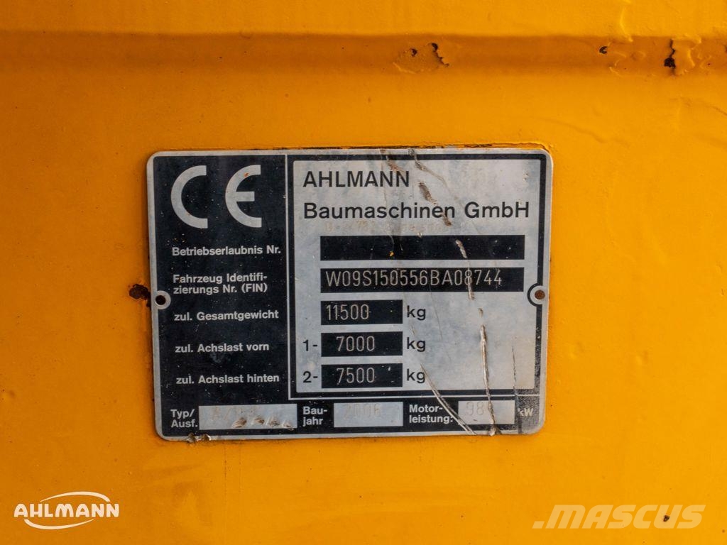 Ahlmann AZ 150 Gumikerekes homlokrakodók