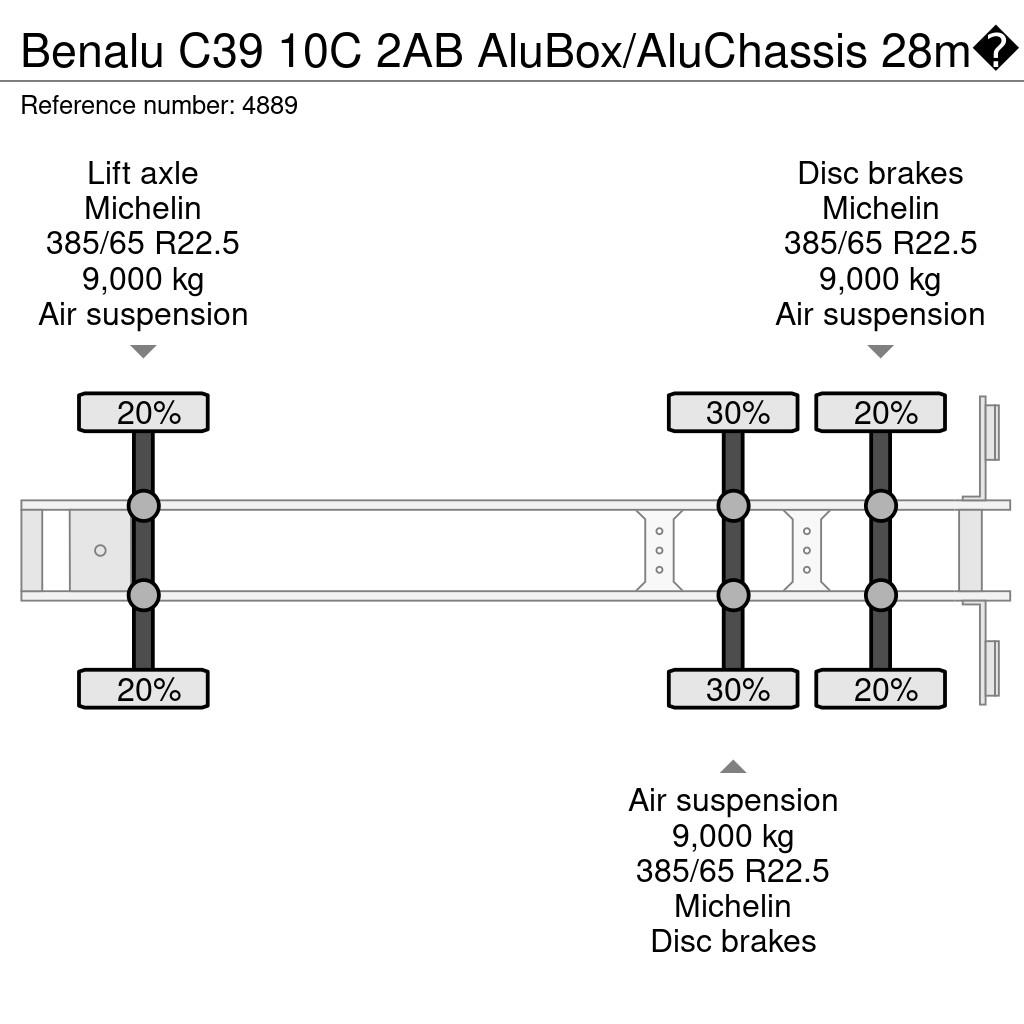 Benalu C39 10C 2AB AluBox/AluChassis 28m³ - Electric Tarp Ανατρεπόμενες ημιρυμούλκες