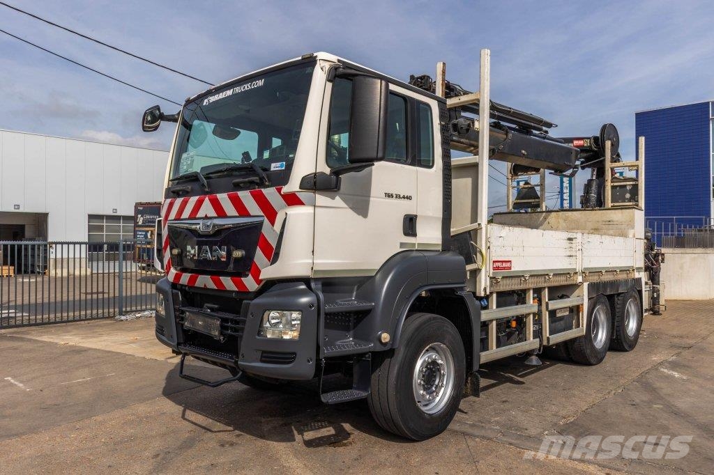 MAN TGS 33.440 BL - HIAB 288 E-5 平板式/側卸式卡車