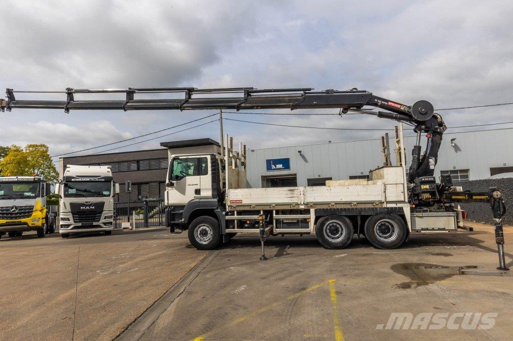 MAN TGS 33.440 BL - HIAB 288 E-5 平板式/側卸式卡車