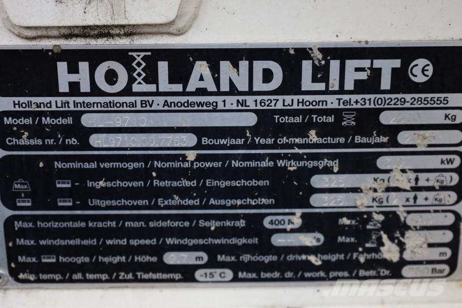 Holland Lift Ecostar HL-9710 Electric, 12m Working Height, 325k Nůžková zvedací plošina