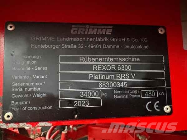 Grimme REXOR 6300 PLATINUM Disques Agriculture - Autres