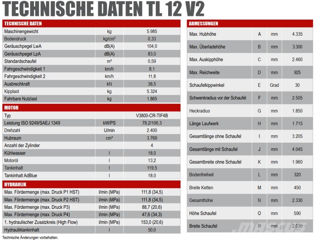 Takeuchi TL 12 V-2 Lánctalpas homlokrakodók