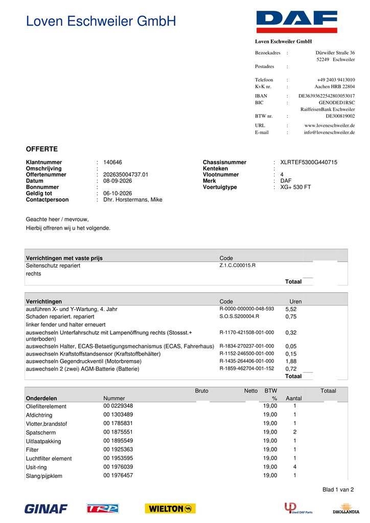 DAF XG+ 530 Wechselfahrgestell