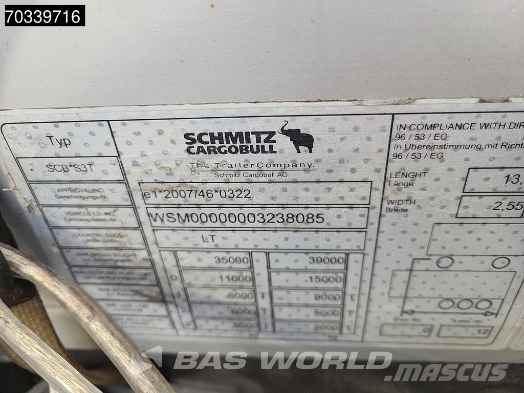 Schmitz Cargobull SCB*S3T 3 axles Sliding Roof Naczepy firanki