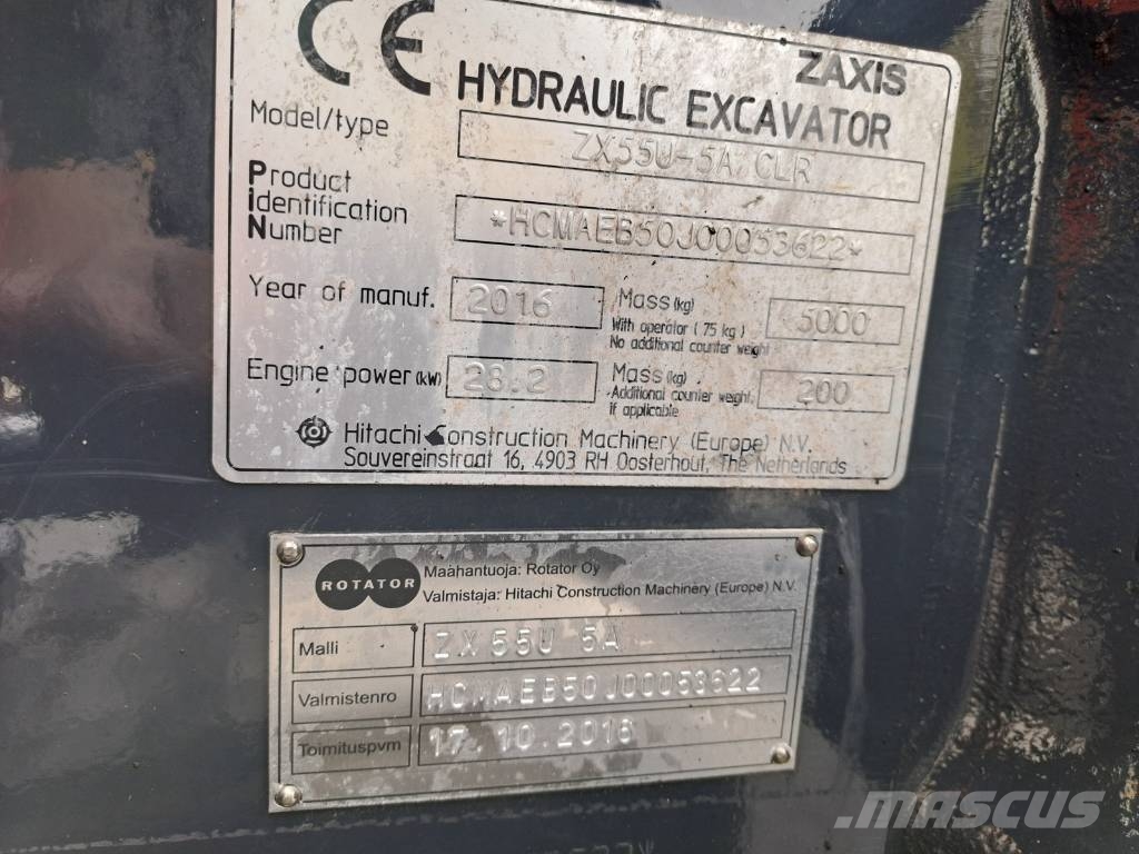 Hitachi ZX 55 U-5 A CLR Miniexcavadoras