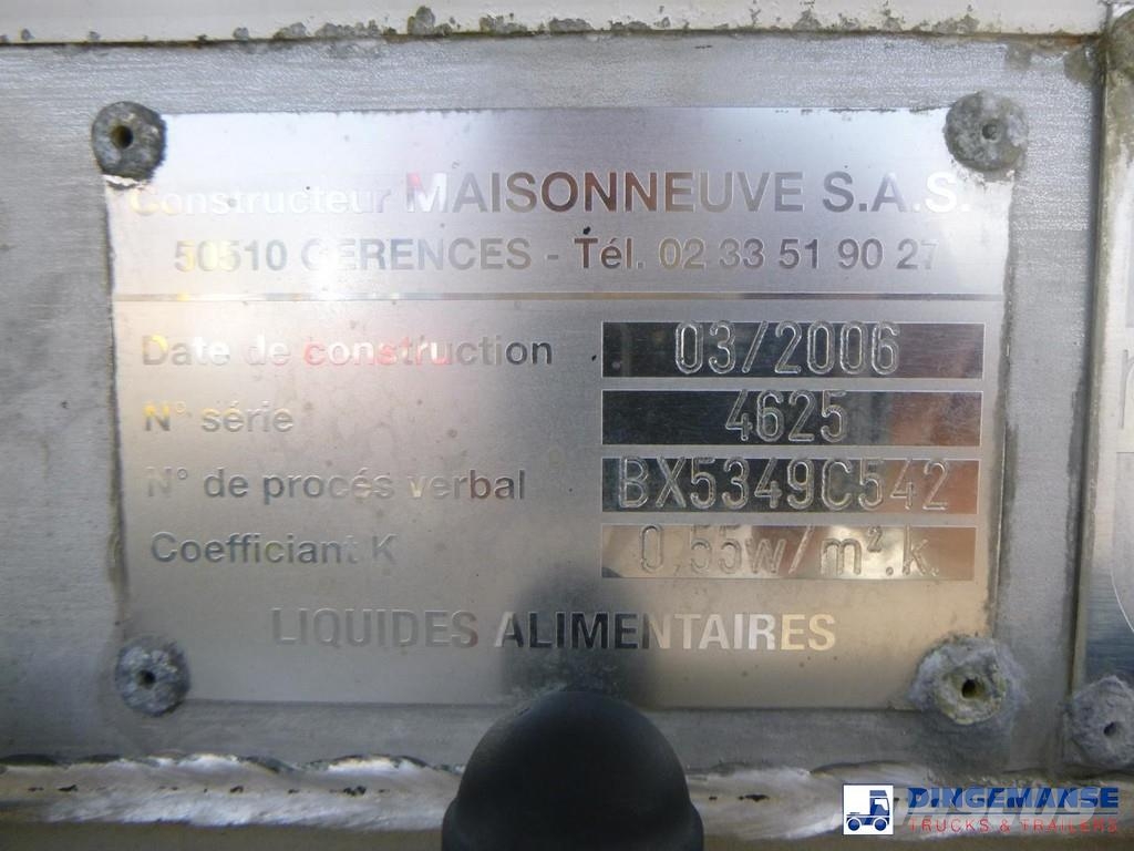 Maisonneuve Food tank inox 58 m3 / 4 comp + compressor Tankopleggers
