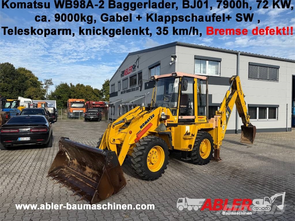 Komatsu WB 98 A-2 Baggerlader SW Gabel Schaufel Utovarni rovokopači