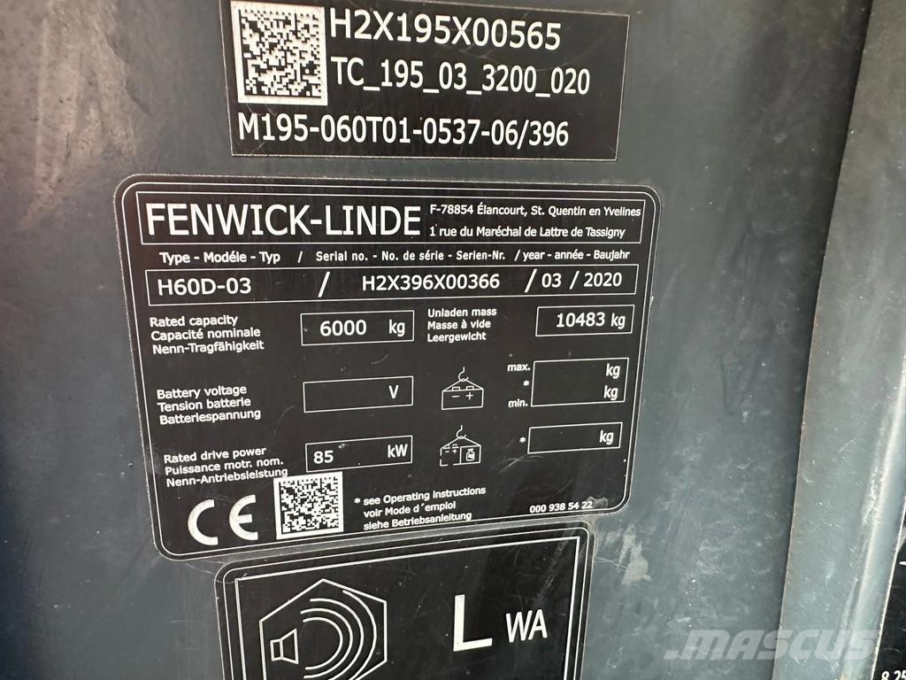 Linde H60D TPX Freelift Sideshift ディーゼル・軽油