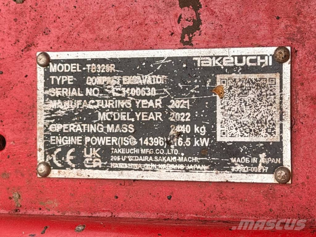 Takeuchi TB 325 R 2.5 Ton Mini Digger Εκσκαφάκι (διαβολάκι) < 7t