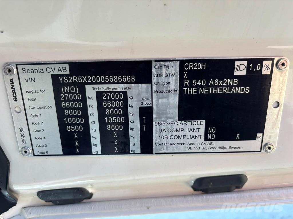 Scania R 540 6x2 RETARDER / DOUBLE BOGIE وحدات الجر