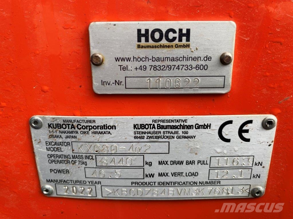 Kubota KX080-4@2 KLIMA Power-Tilt HS08 KX085 Midi ekskavatörler 7 - 12 t
