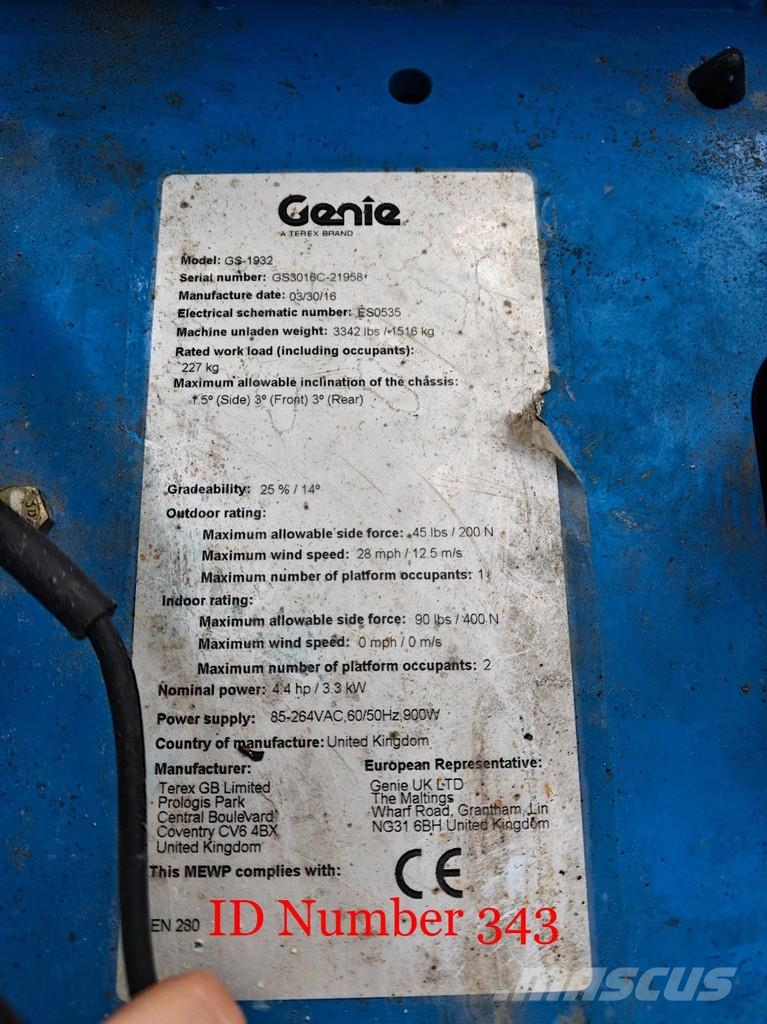 Genie GS1932 21 Pieces! Schaarhoogwerkers