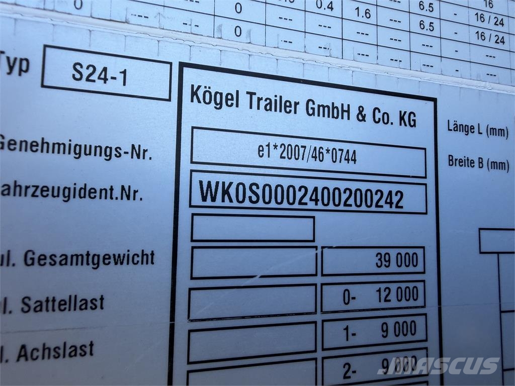 Kögel SN 24 VIN 242 Schuifzeilen