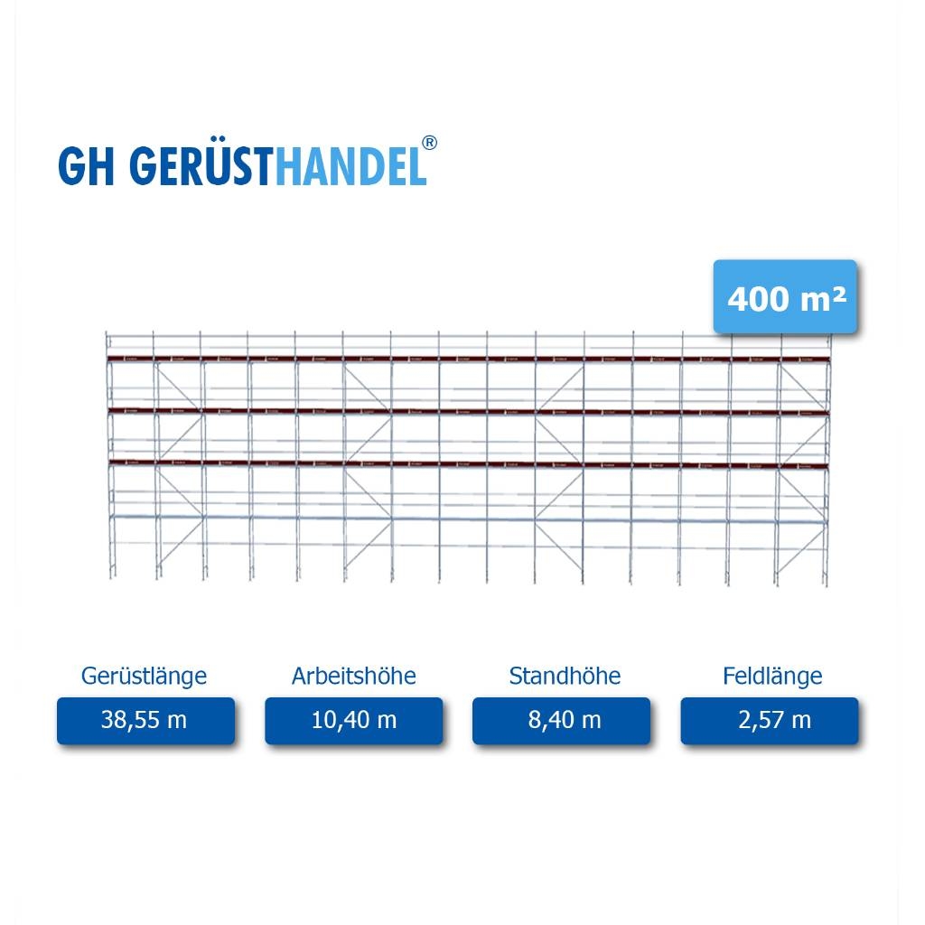 Altrad Assco Stahlgerüst mit Stahlboden 400 m² Scaffolding equipment