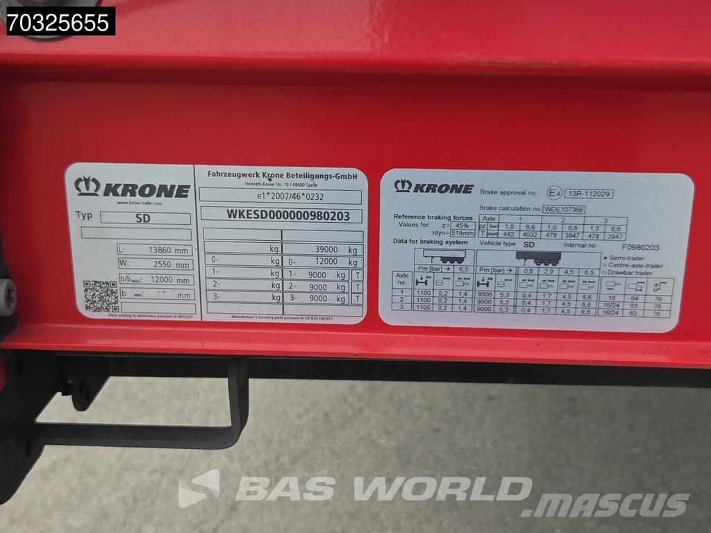 Krone SD Sliding Roof Curtainsider semi-trailers