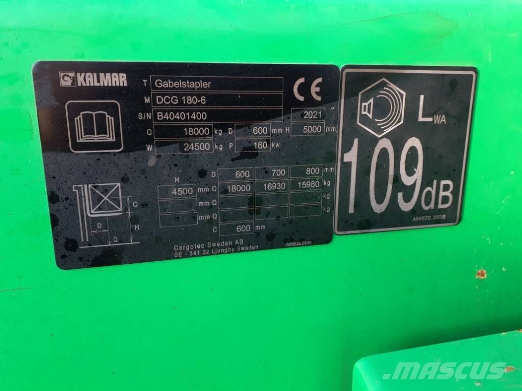 Kalmar DCG 180-6, 18t Gabelstapler, Forklift, 4,5m Dīzeļa autoiekrāvēji