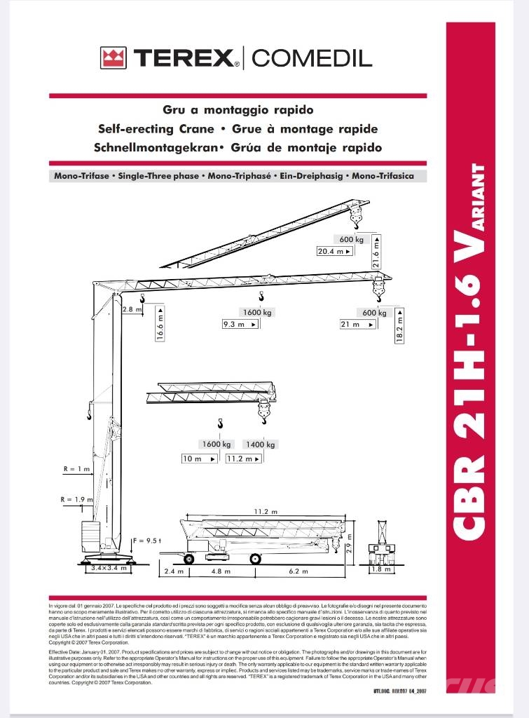 Terex Comedil CBR 21 1.6 رافعات ذاتية الارتفاع