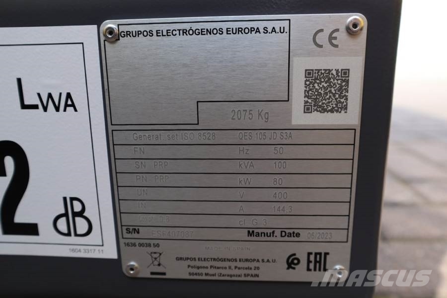 Atlas Copco QES 105 JD S3A ESF Valid inspection, *Guarantee! D Dizel Jeneratörler