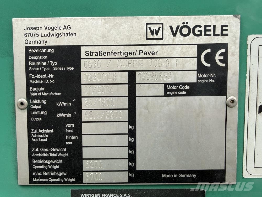 Vögele Super 700-3i Asfaltadoras
