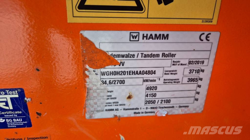 Hamm HD 13 VV - 2019 YEAR - 1130 WORKING HOURS Divvalču grunts veltņi