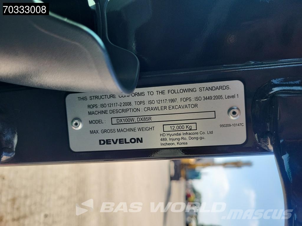 Develon DX85 R-7 A/C - PIN ON / 3 BUCKETS Mini excavators < 7t (Mini diggers)