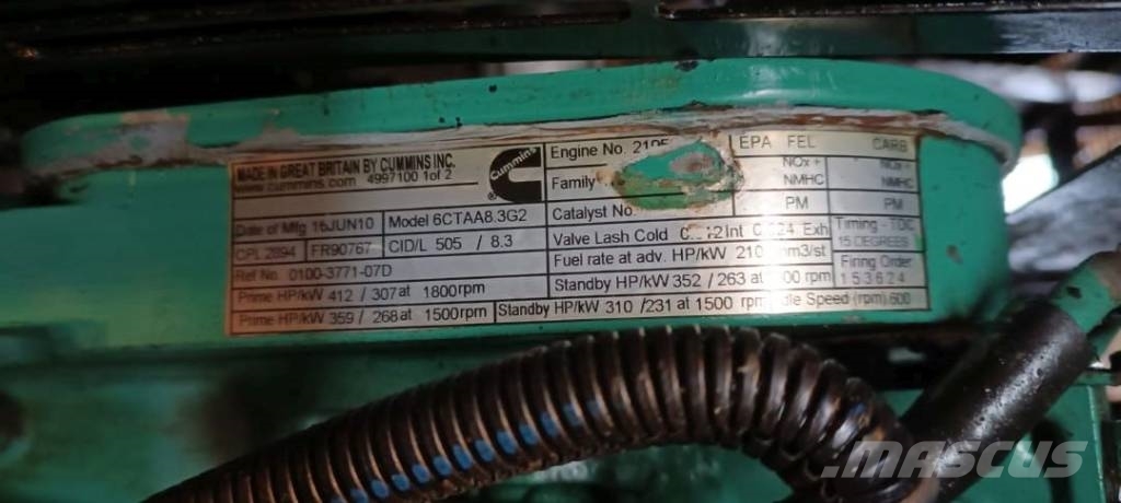 Cummins 6CTAA8.3G2 مولدات ديزل