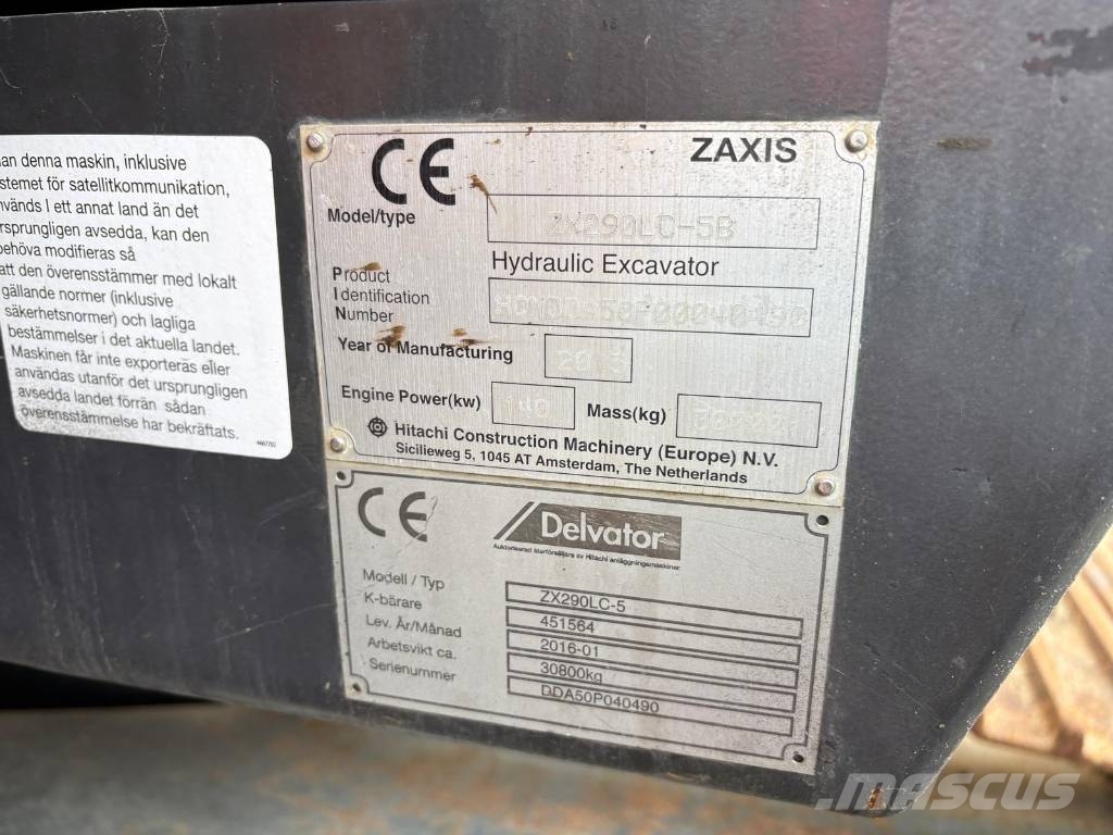 Hitachi ZX 290 LC-5 履带挖掘机