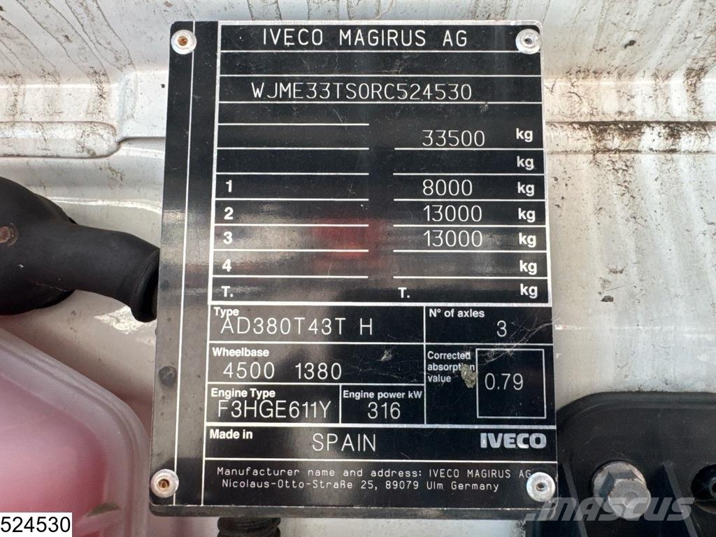 Iveco T-Way 430 6x4, EURO 3, Leaf spring suspension, Hub Chassis met cabine