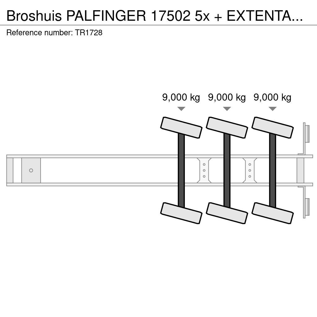 Broshuis PALFINGER 17502 5x + EXTENTABLE 3M + 3x AXLE STEER Low loader-semi-trailers