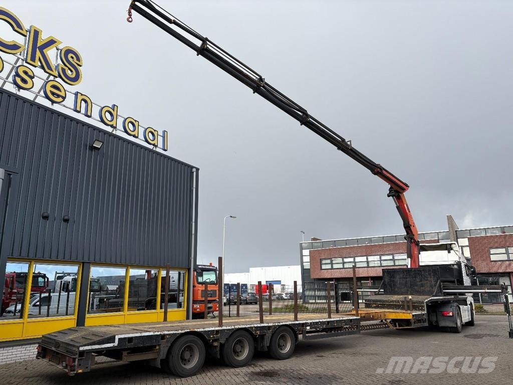 Broshuis PALFINGER 17502 5x + EXTENTABLE 3M + 3x AXLE STEER Low loader-semi-trailers