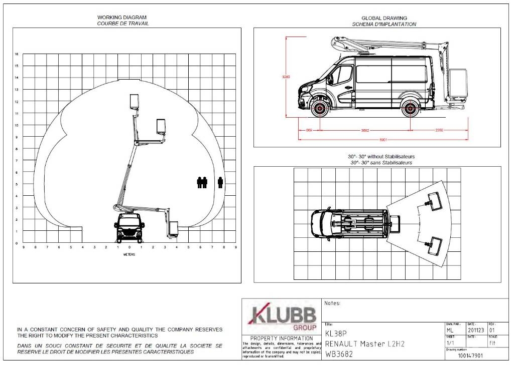 Klubb KL38P Plataformas sobre camión