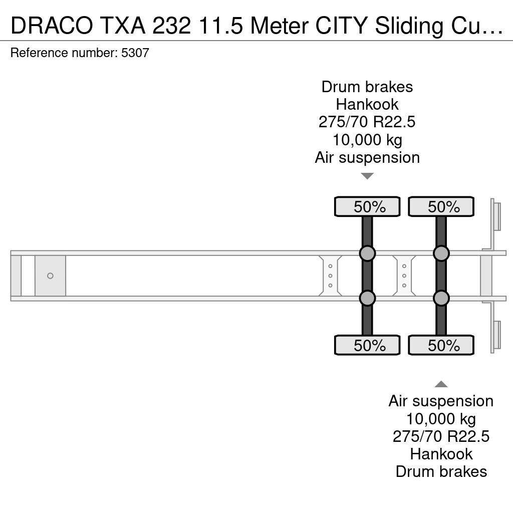 Draco TXA 232 11.5 Meter CITY Sliding Curtains - Stall S Curtain sider semi-trailers