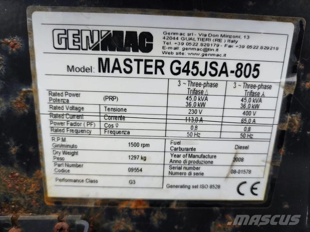 Genmac MASTER G45JSA-805 Ostatní generátory